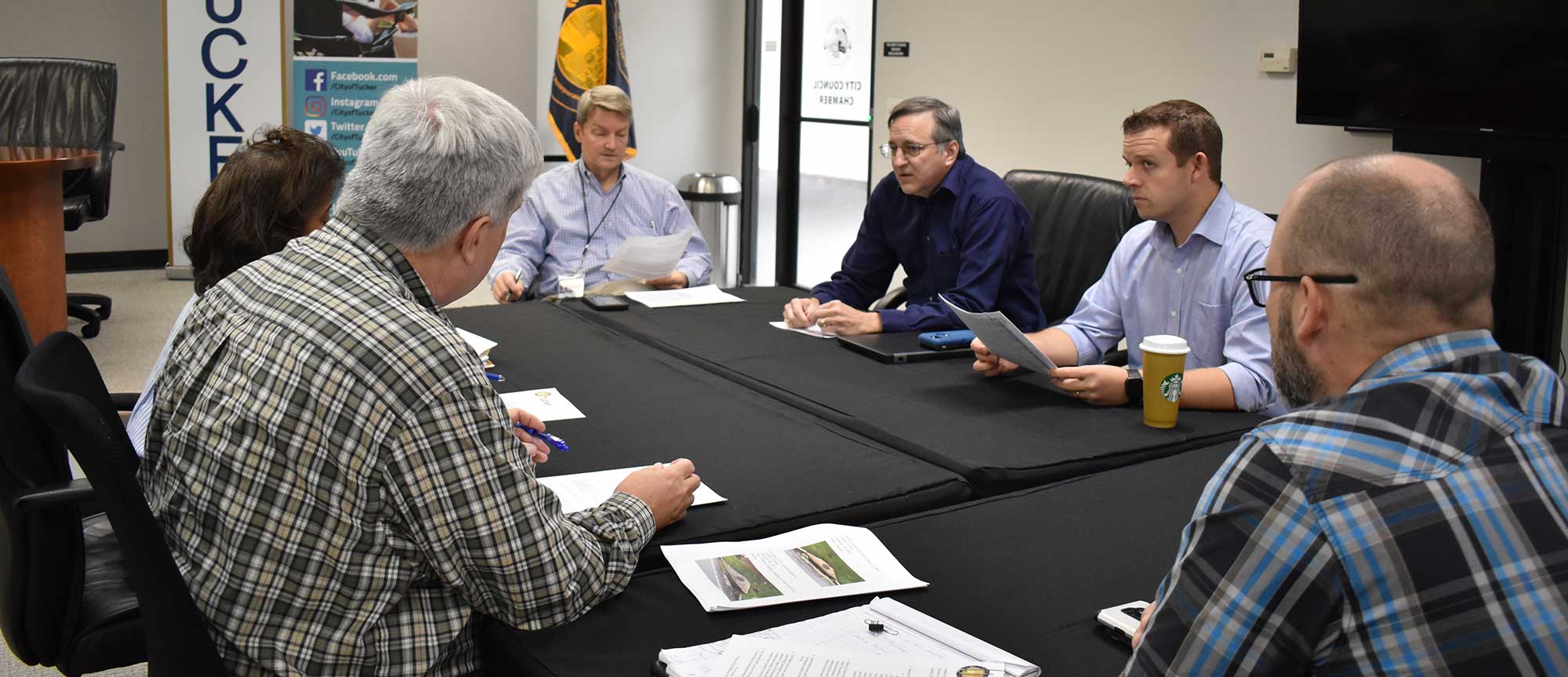 DeKalb and Tucker officials meet to discuss road projects.