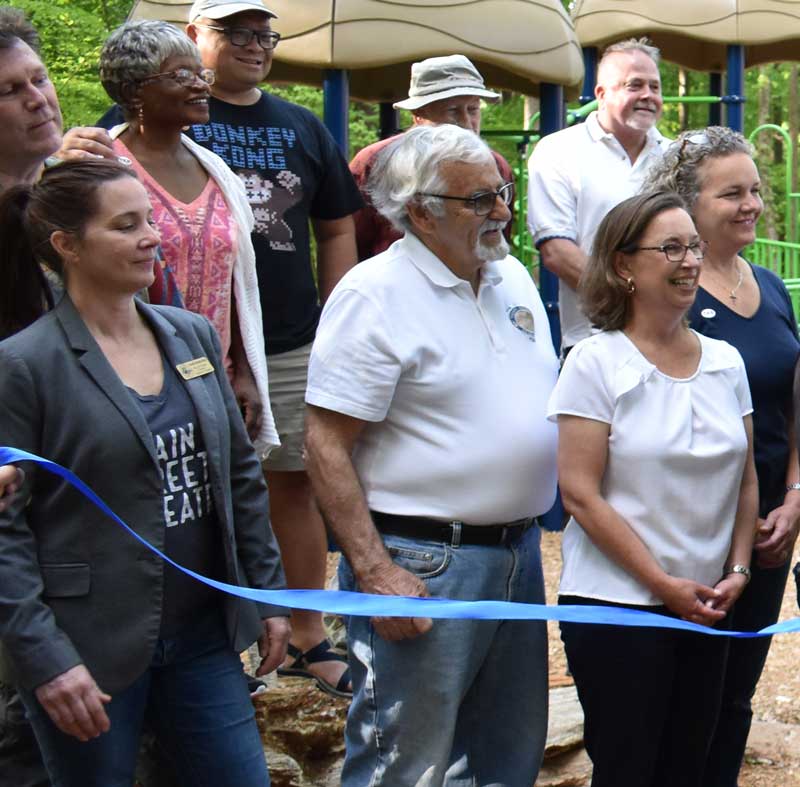 Cara Schroeder attends park ribbon cutting ceremony.