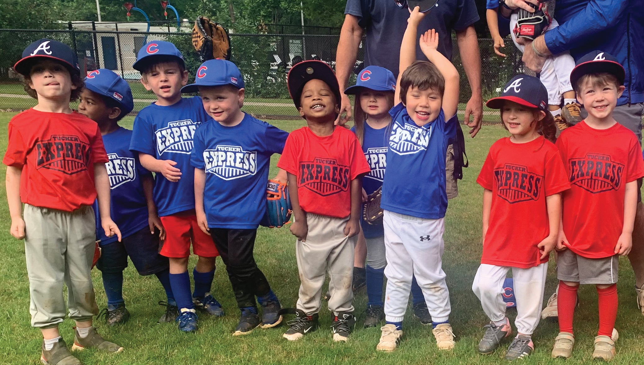Young coed baseball team at Cofer Field.
