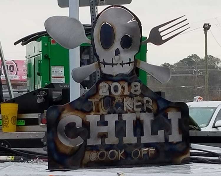 A sign for the 2018 Chili Cook off
