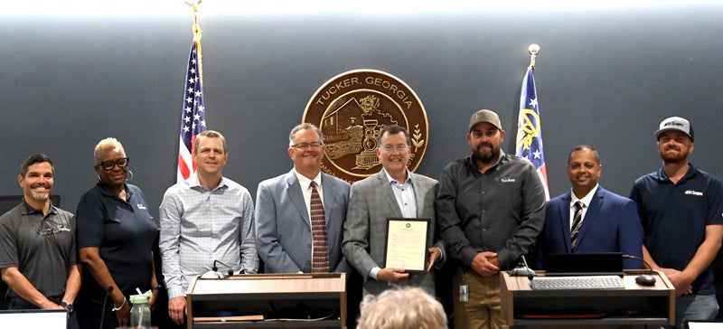 Mayor Auman presents a proclamation in celebration of Public Works Week.