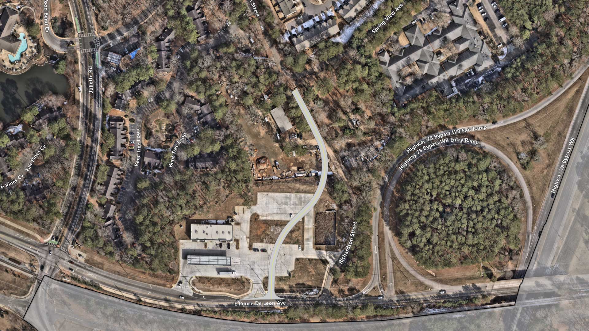 Plan for Richardson Street road upgrades and connections.