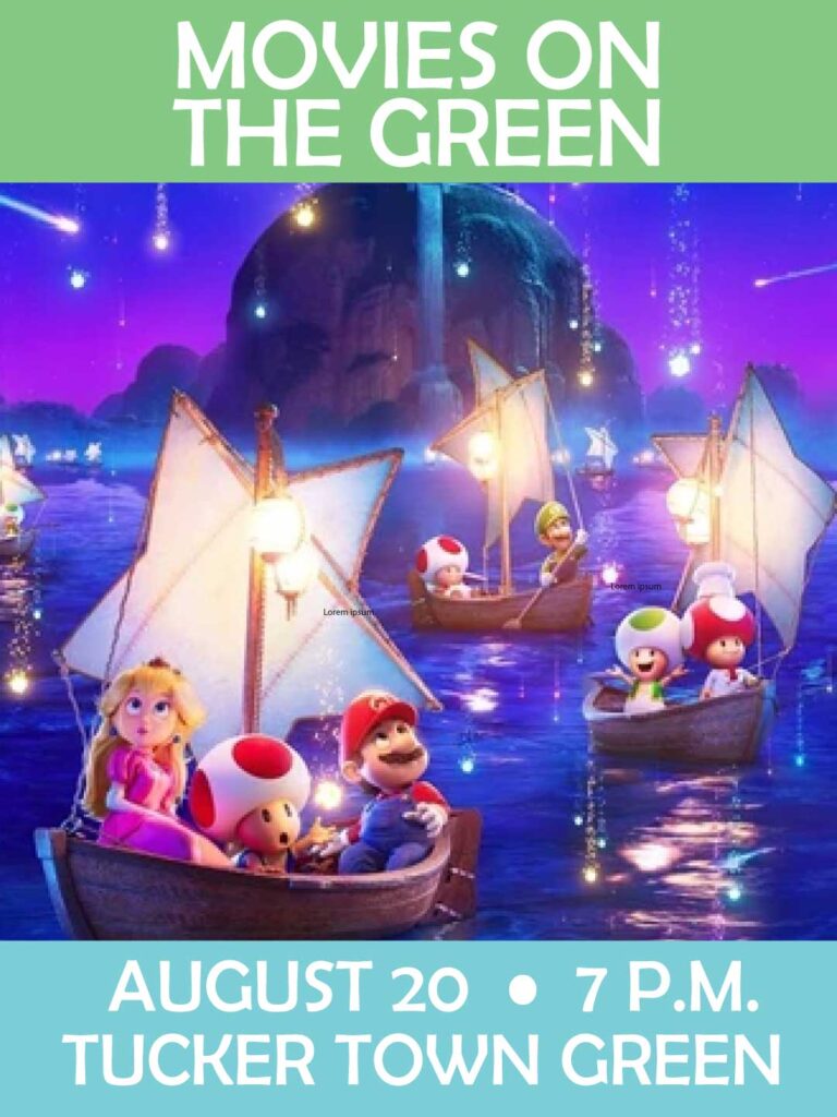 Movies on the Green, Super Mario Galaxy Movie, August 20, 2026.