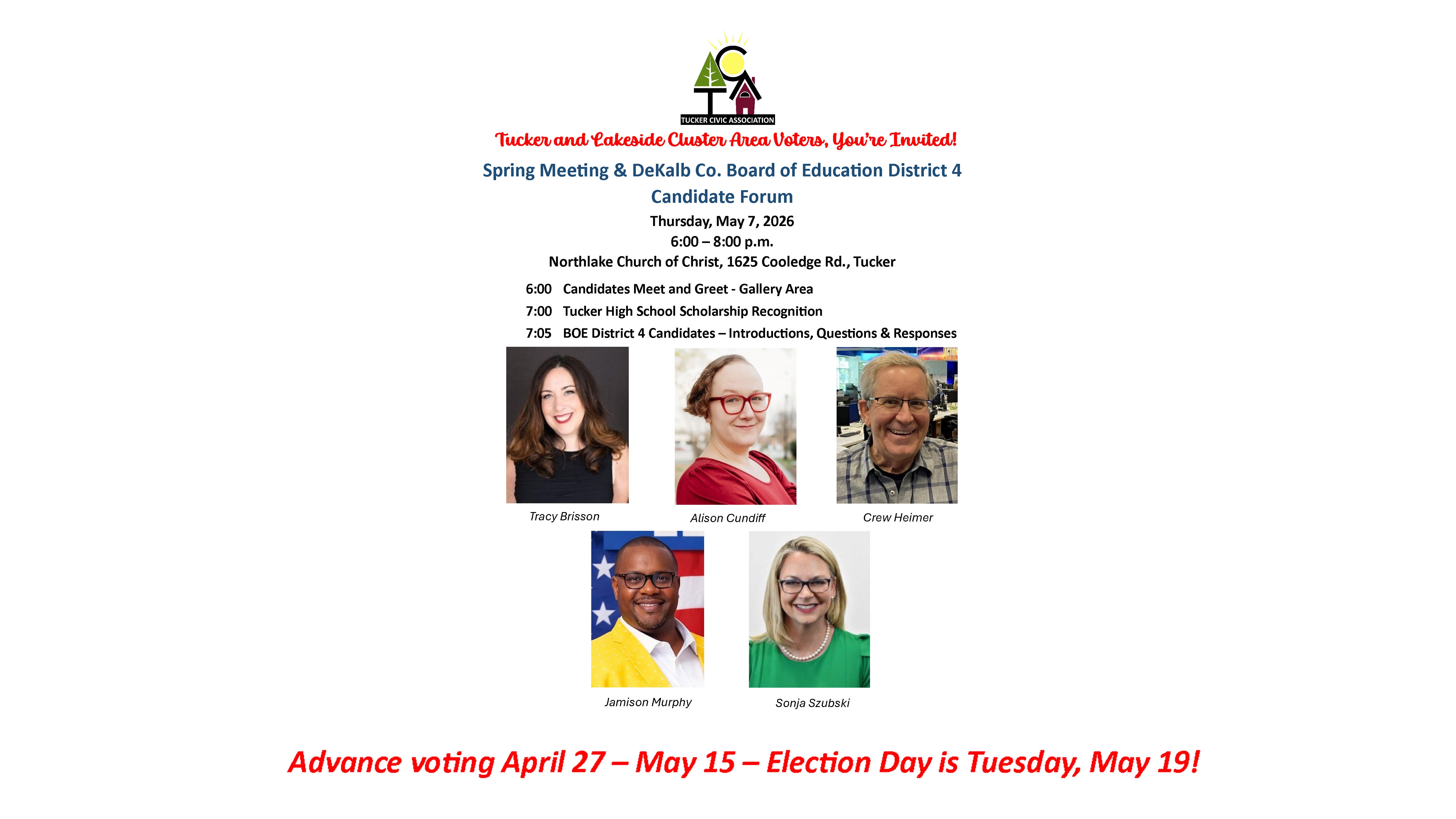 2026 Spring Meeting Candidate Photo Forum Flyer