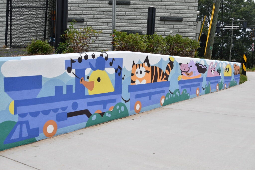 Catlanta's mural on the Model Mile downtown trail.