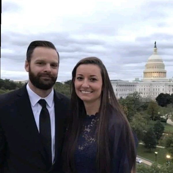Zulkeski and wife stand in front of the Capitol Building