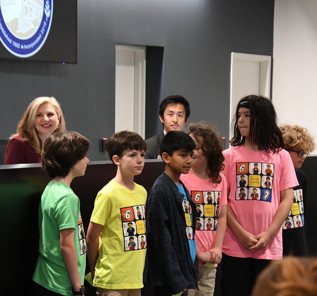 LEGO Robotics Team leads the pledge at the May 2026 City Council Meeting