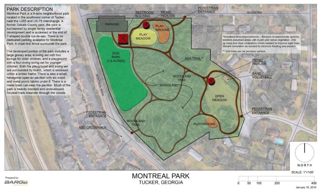 2019 concept plan for Montreal Park.
