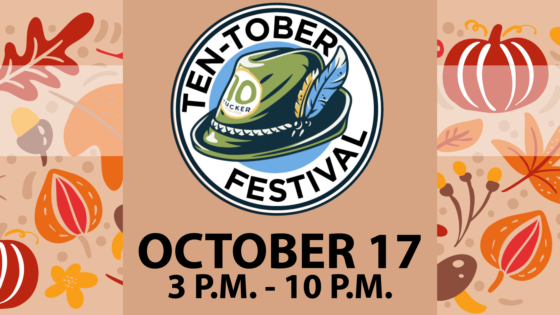 Ten-Tober logo with sate and time.
