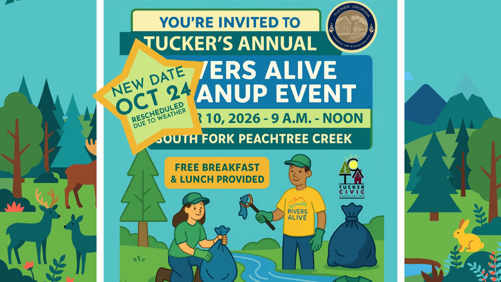 Tuckers Annual Rivers Alive Cleanup 2026 is October 23 at 9 am.