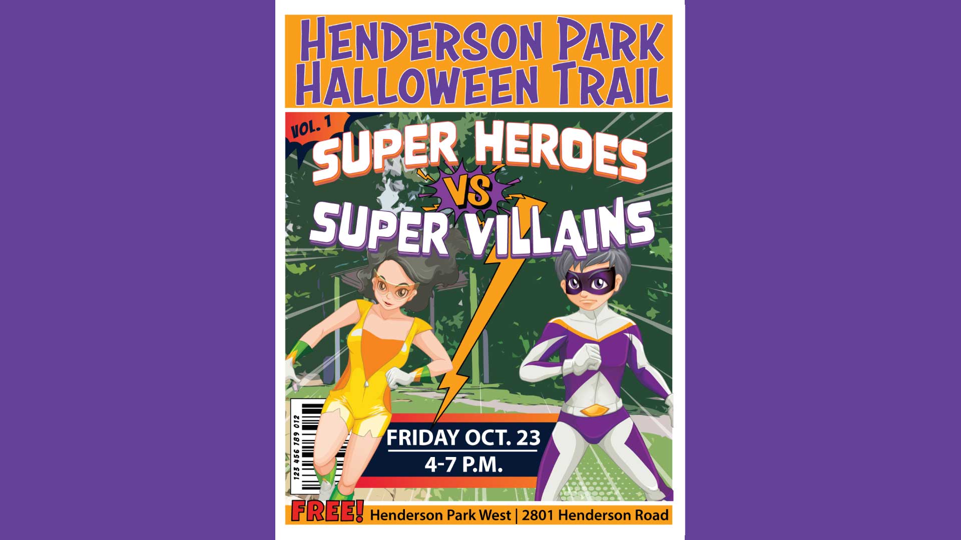 2026 Halloween Trail features a comic super heroes vs super villains theme,